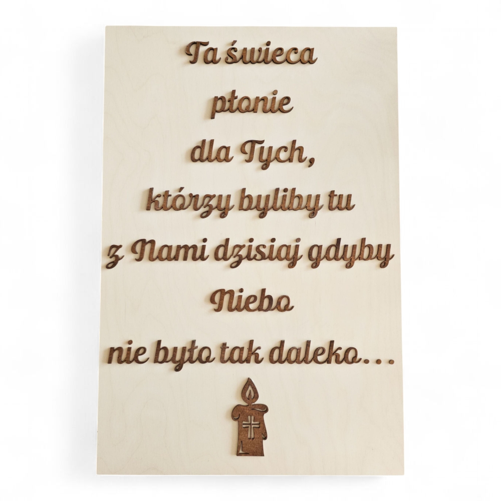 Tablica Ta świeca płonie