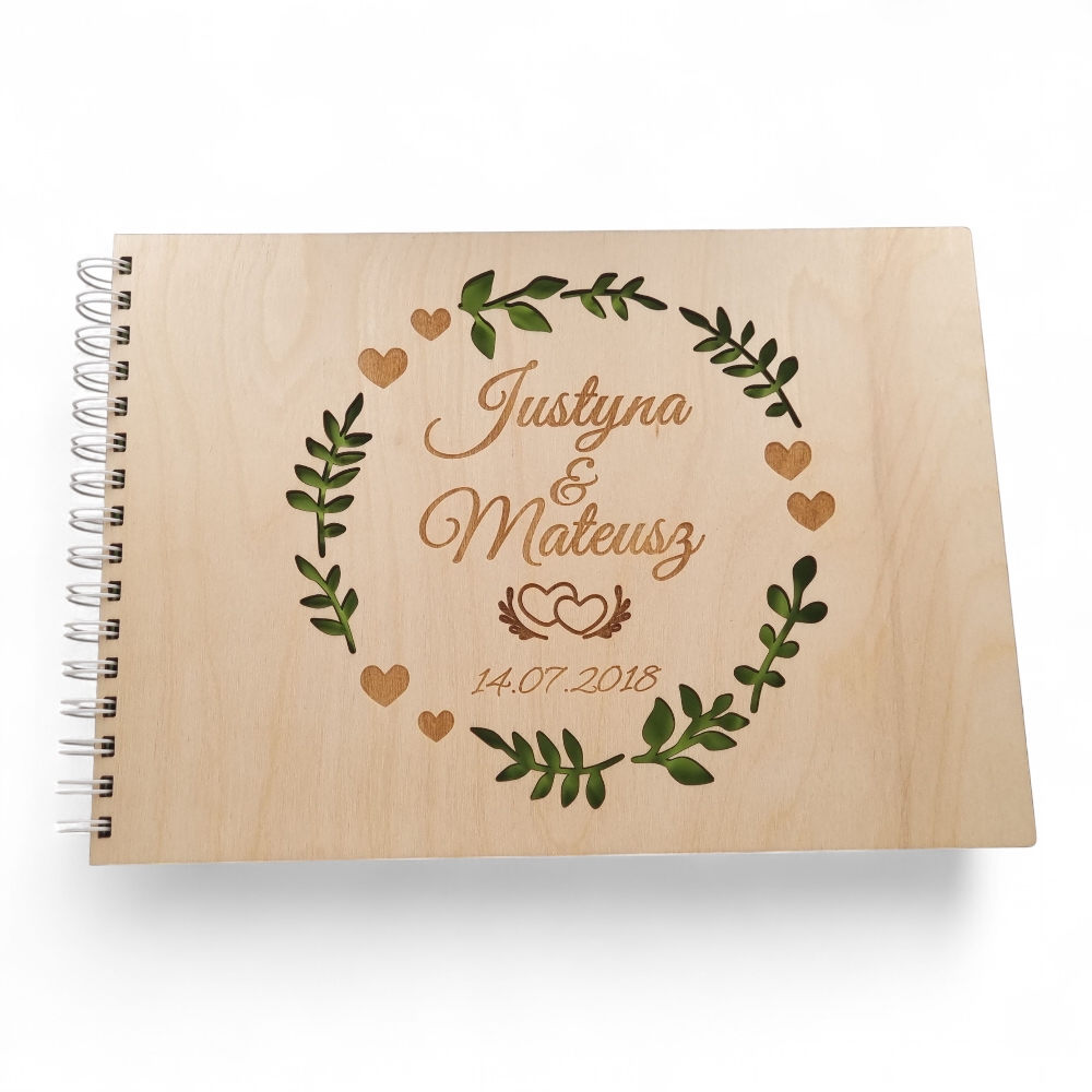 Księga gości Ślub Album Ślubny grawer A4 40 czarnych kartek