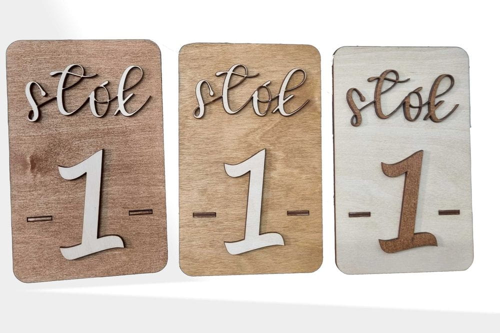 Numerki na stoły tabliczki wesele boho rustykalne