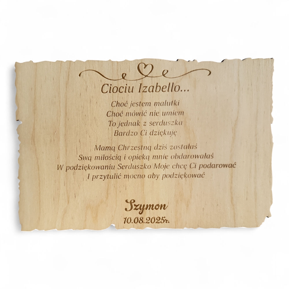 Podziękowanie dla Chrzestnych pudełko na czekoladki merci