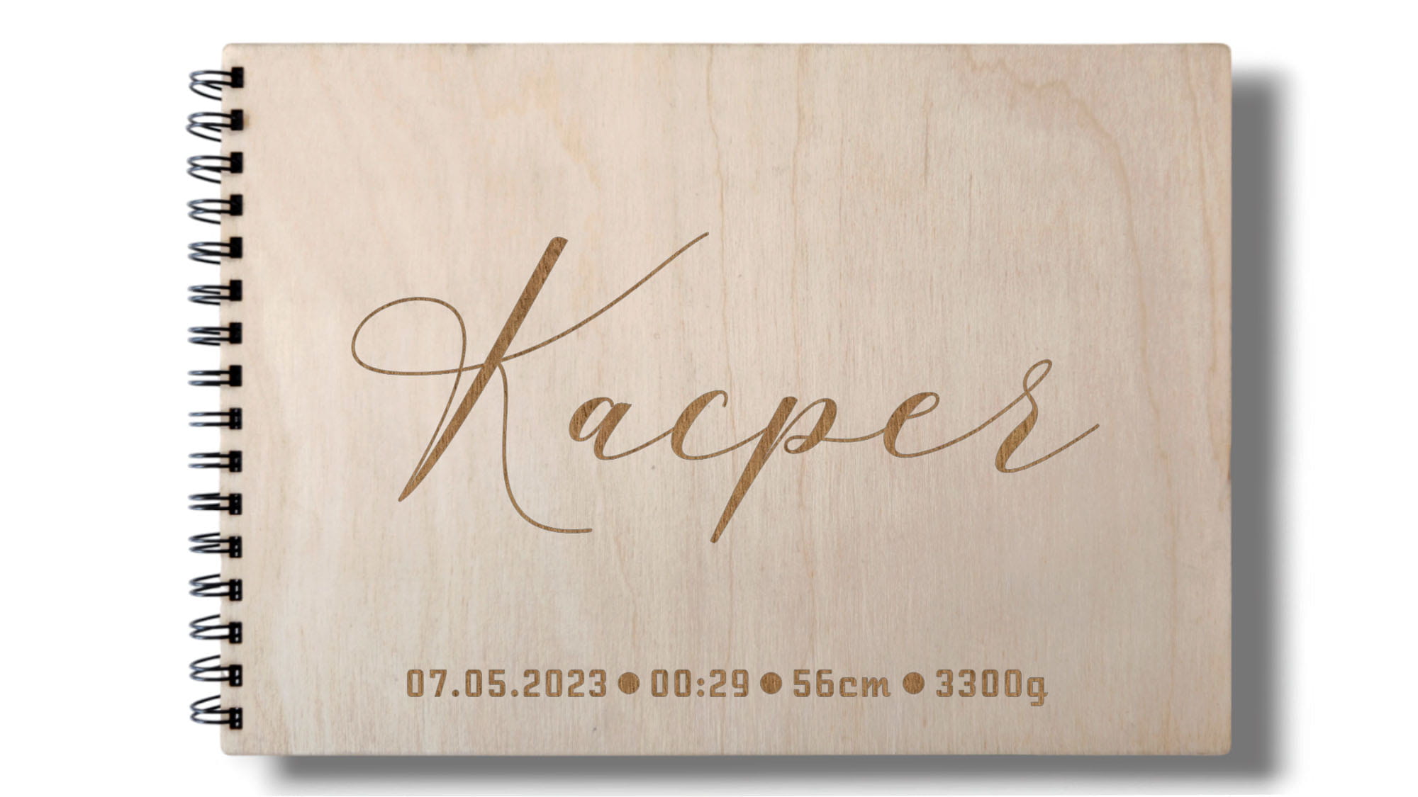 Fotoalbum Narodziny Baby Shower A4 Drewniany z Personalizacją