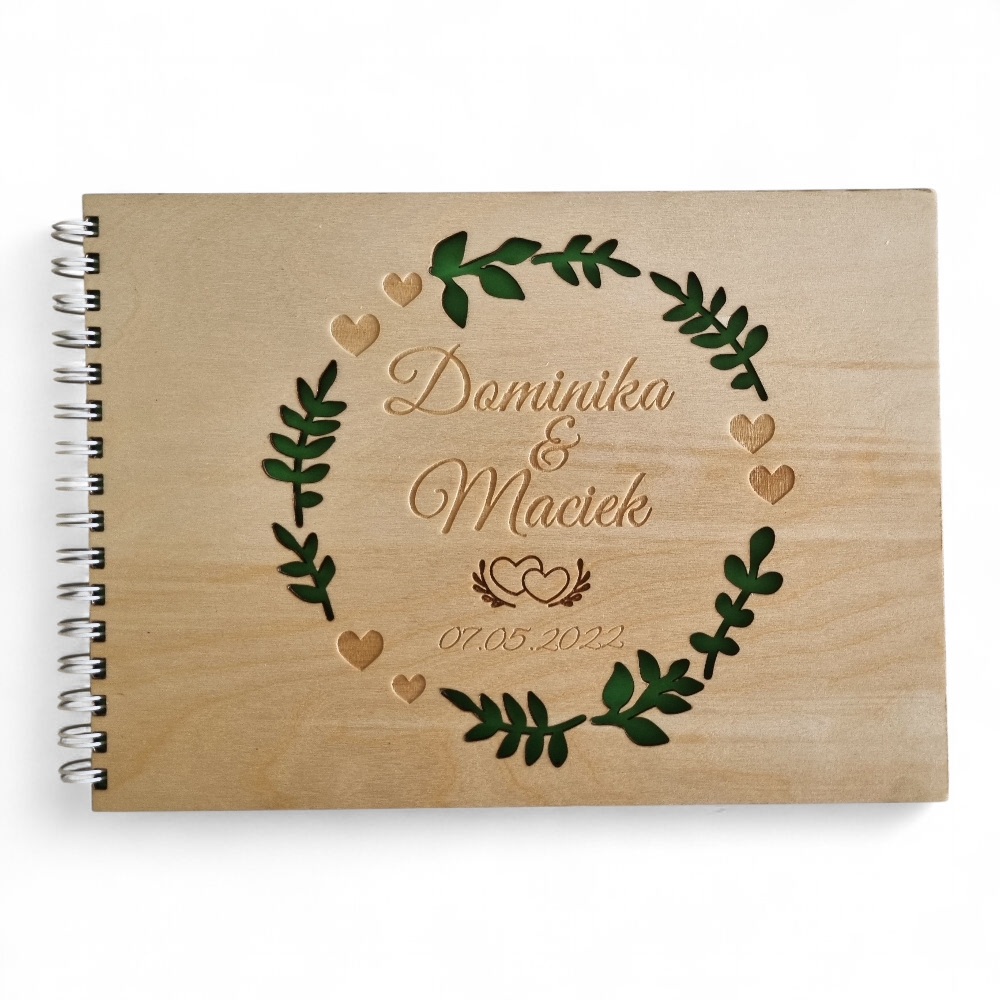 Księga gości Ślub Album Ślubny grawer A4 40 czarnych kartek