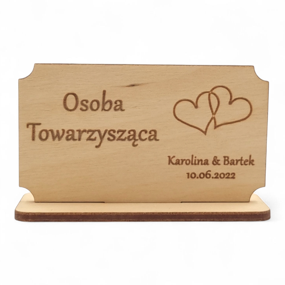 Drewniane winietki stojące Personalizowane - wzory do wyboru