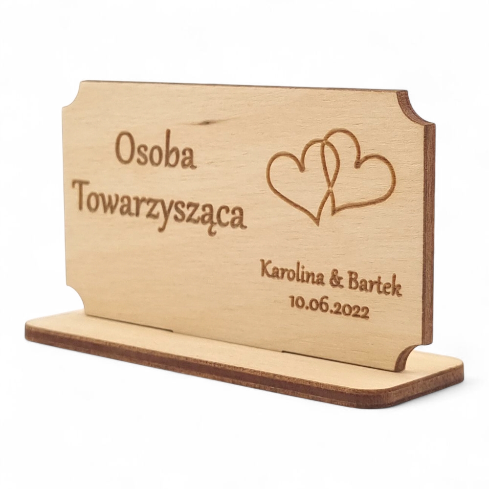 Drewniane winietki stojące Personalizowane - wzory do wyboru