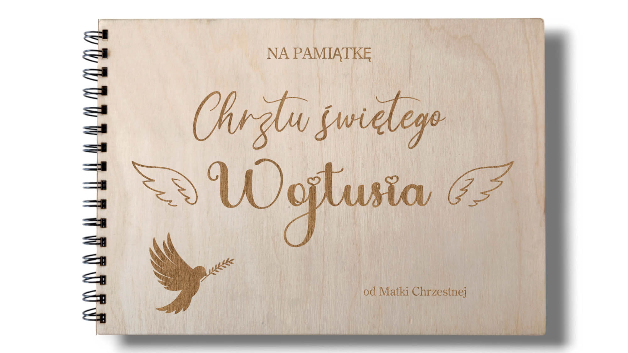 Fotoalbum Pierwsza Komunia Święta A4 Drewniany z Personalizacją