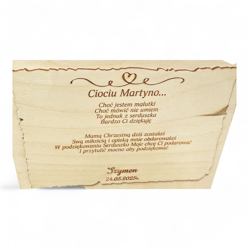 Podziękowanie dla Chrzestnych pudełko na czekoladki merci