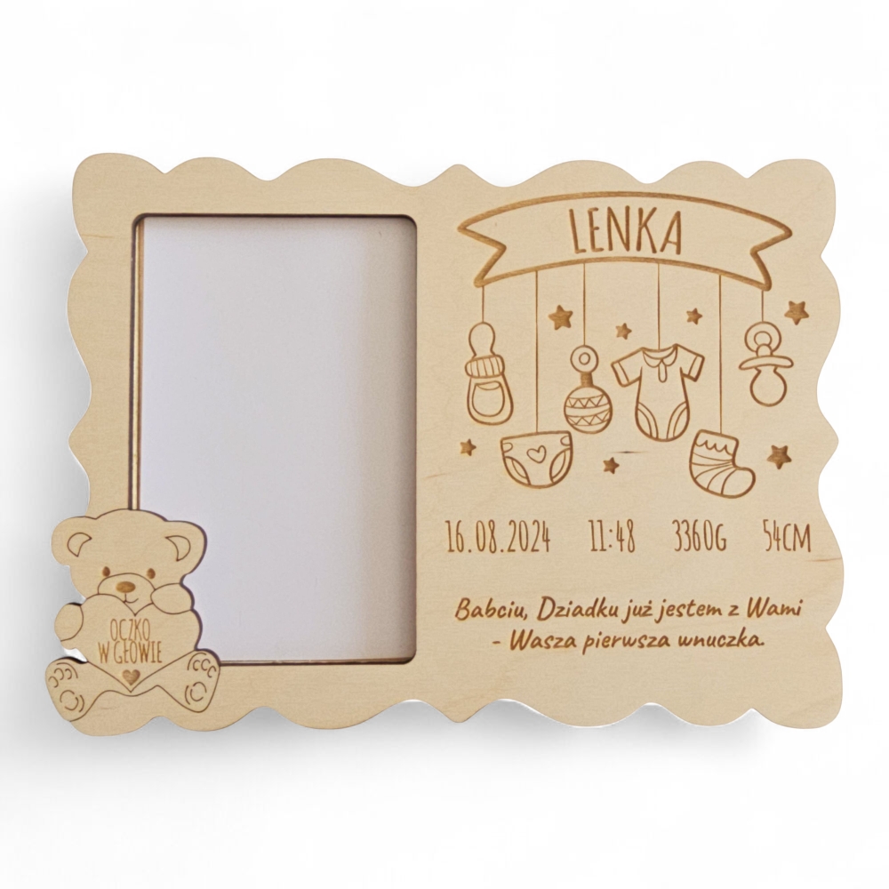 Metryczka Ramka - Chrzest, Urodziny