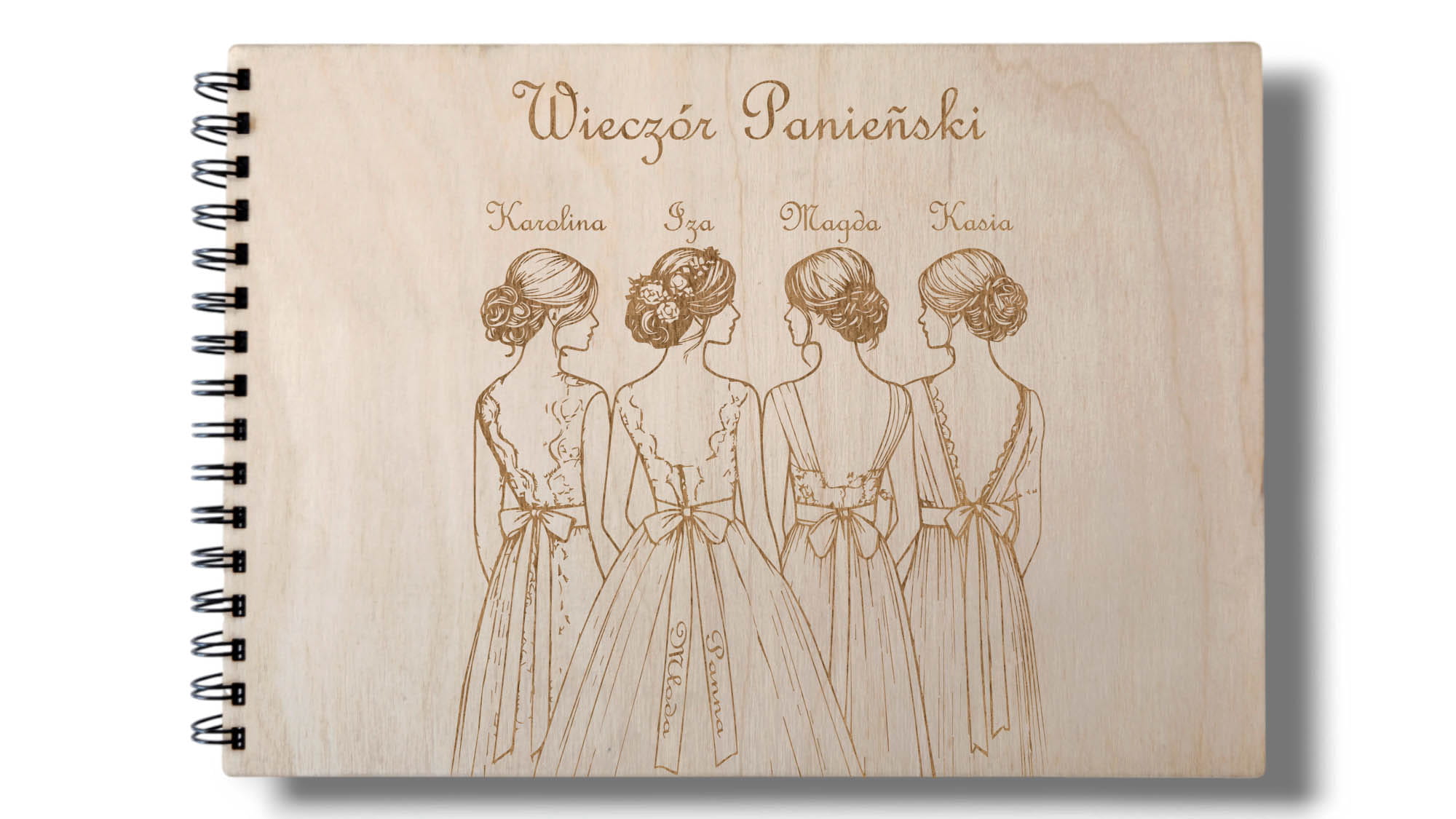 Fotoalbum Wieczór Panieński A4 Drewniany z Personalizacją