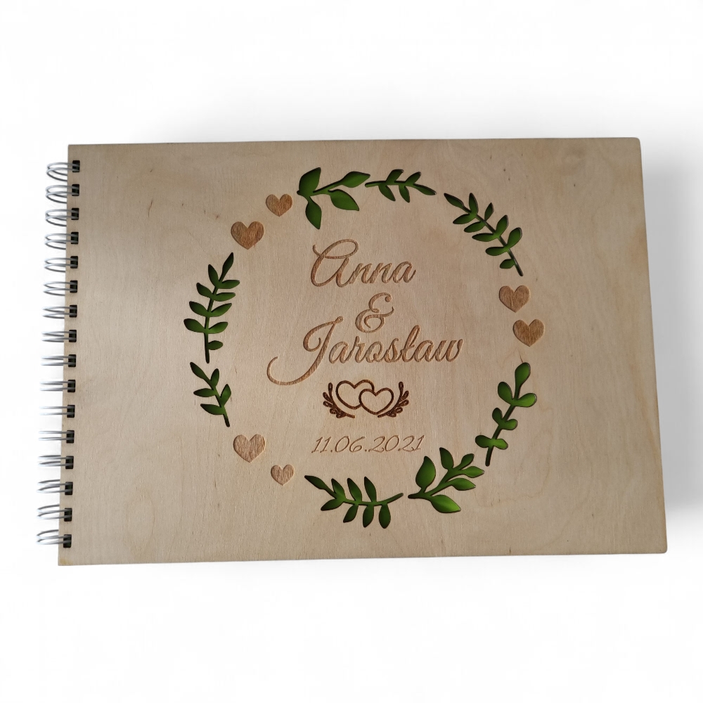 Księga gości Ślub Album Ślubny grawer A4 40 czarnych kartek