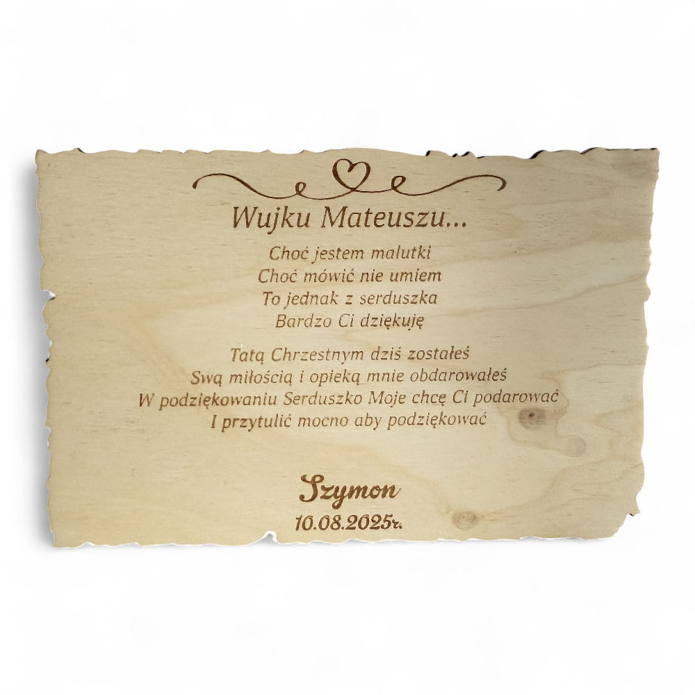 Podziękowanie dla Chrzestnych pudełko na czekoladki merci