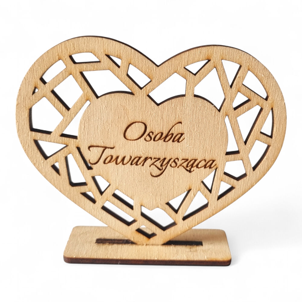 Drewniane winietki serca 9x7cm
