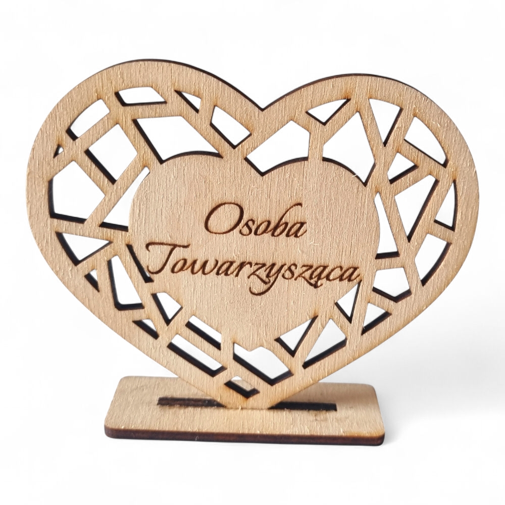 Drewniane winietki serca 9x7cm